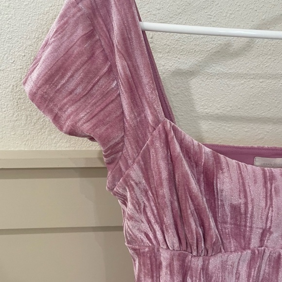 Urban Outfitters Y2K Pink Velvet Mini Dress Size Medium - Picture 5 of 10